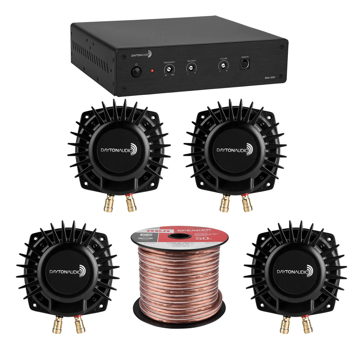 Dayton Audio BSA200 Amp with 4 BST1 Bass Shakers Bundle